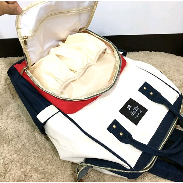 Obral TAS TROLLEY DIAPERS BAG MULTI FUNGSI ANELLO RANSEL TENTENG 3 IN 1 FASHION KOREA BAHAN KANVAS D