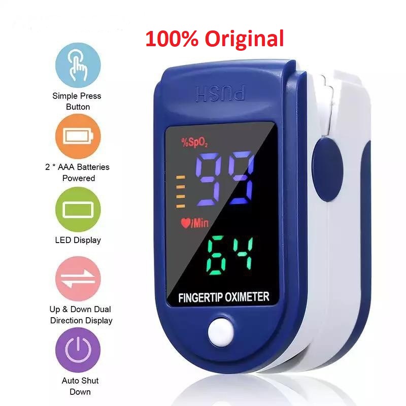 Pulse Oxymeter Fingertip Pulse Oksigen Meter SpO2 Pulse Oxymeter Alat Ukur Oxygen dalam Darah