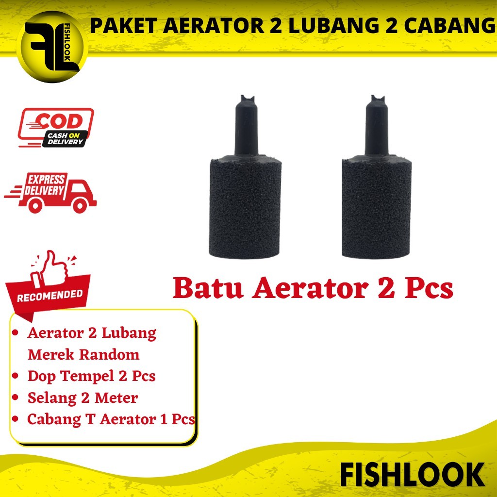 PAKET Aerator 2 AMARA lubang lobang mesin pompa aerator gelembung udara aquarium Hidroponik aquascape