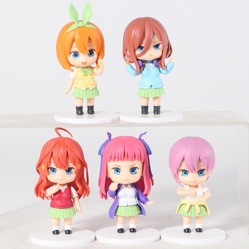 Mainan Pajangan Action Mini Figure Anime Gotoubun No Hanayome Set 5pcs
