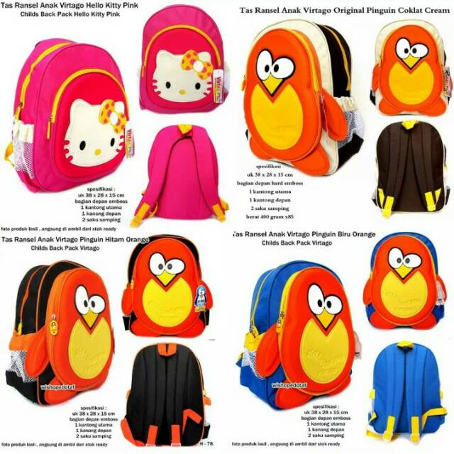 Tas ransel anak tas boneka tas sekolah anak by virtago