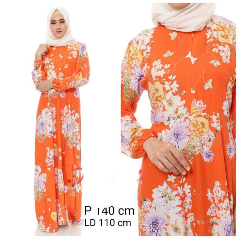 gamis bunga sakura kain rayon bali