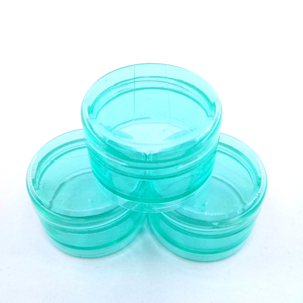 Pot Cream 10gr Acrylic Biru Kehijauan transparant + tutup Toples Jar Kosmetik skin care bedak eye sh