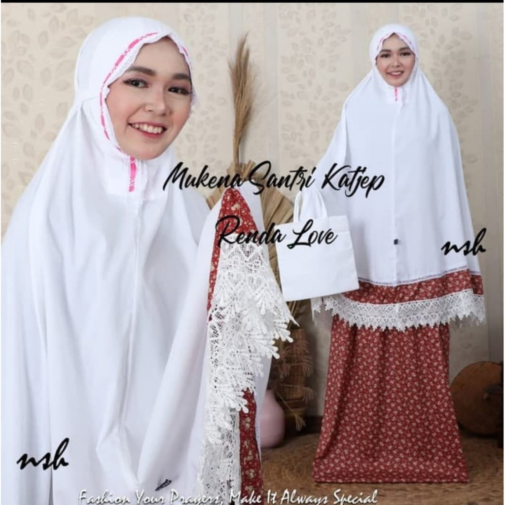 MUKENA SANTRI BATIK RENDA BATIK/MUKENA BAHAN KATUN BERKUALITAS DAN BISA BAYAR DITEMPAT/COD