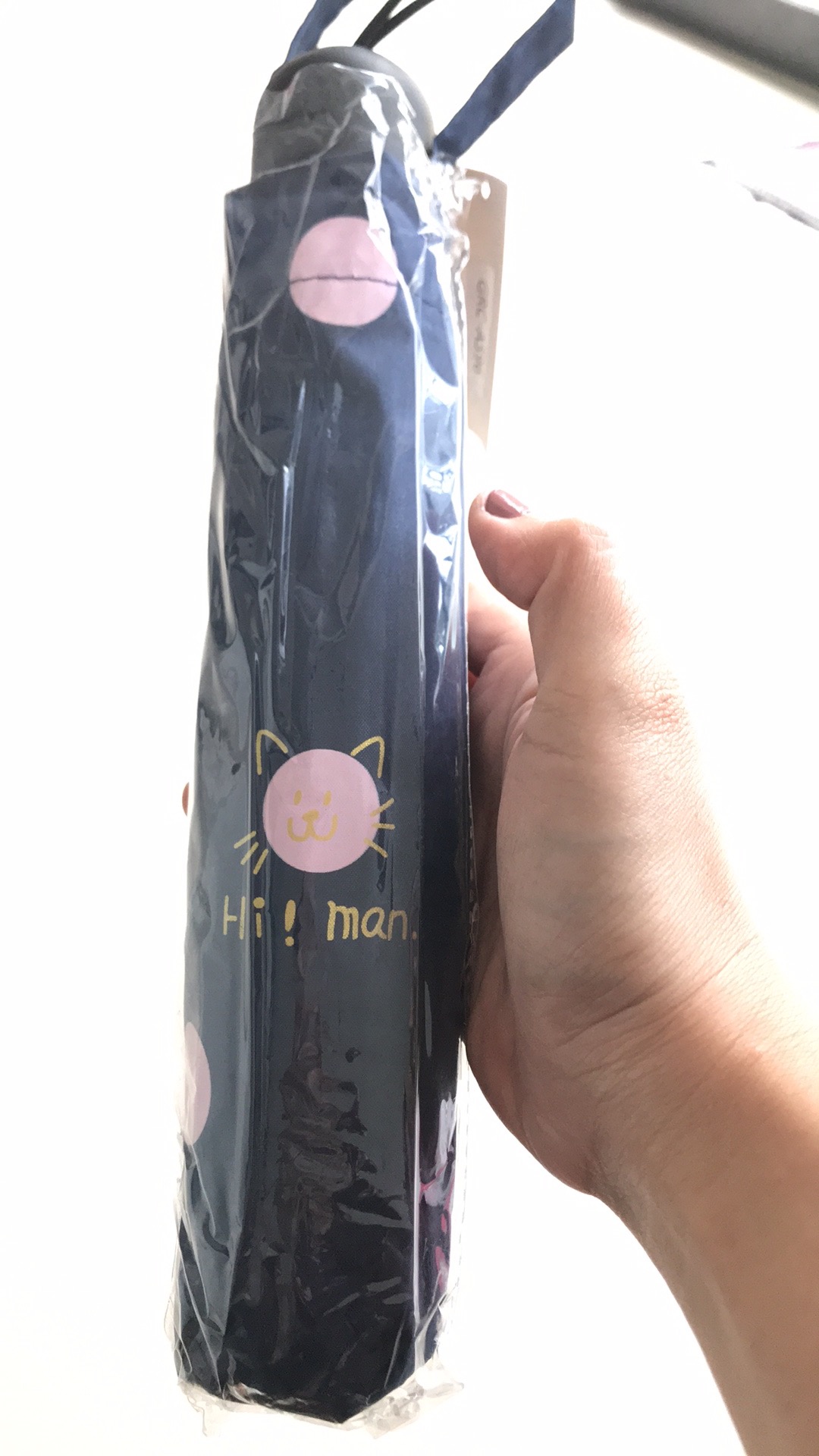 Jktumbrella / Payung Lipat 3 Motif Polkadot Kucing / Lapis Hitam / Anti Uv Grc A596