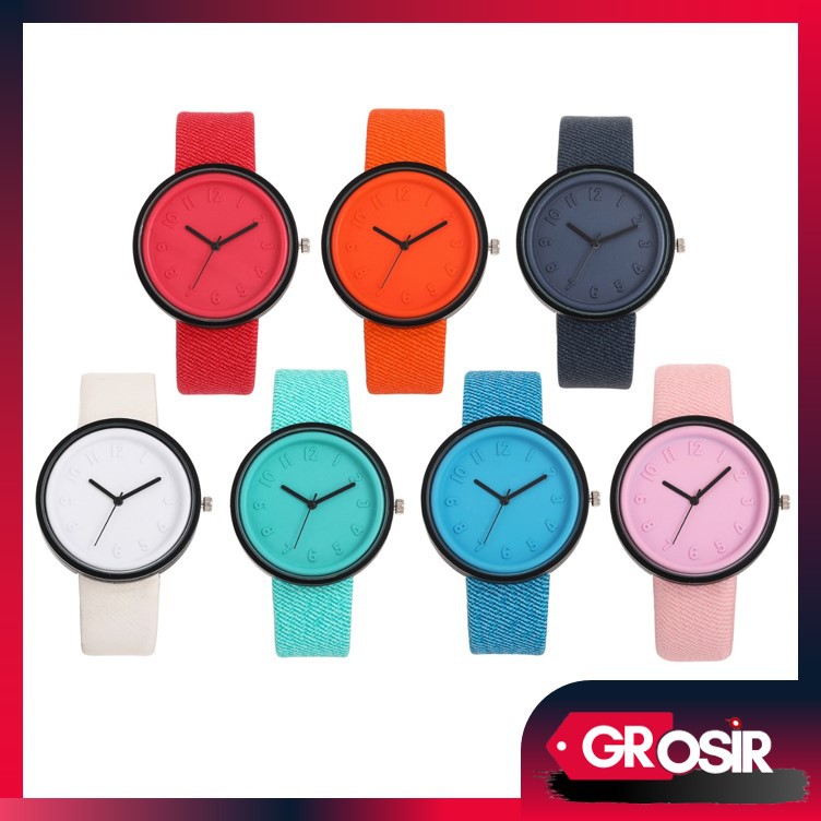 Grosir - J541 Jam Tangan Polos Warna / Jam Tangan Fashion Wanita / Jam Tangan Analog / Woman Watch