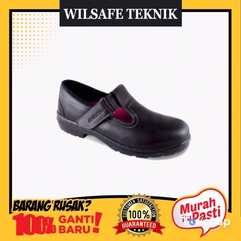 Sepatu Kerja WANITA CEWEK PEREMPUAN Proyek Safety Boots Shoes Cheetah Women 4008H Hitam
