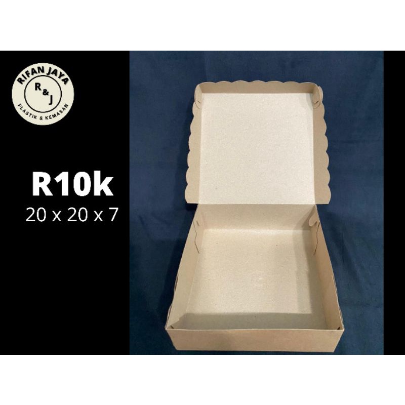 

KOTAK NASI / DUS NASI R10k (Kraft) Coklat uk. (P x L x T) 20cm x 20cm x 7cm