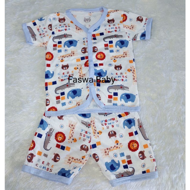 Setelan Pendek Shaqueen Motif Print SNI / Set Baju Anak Bayi 6-12 bulan