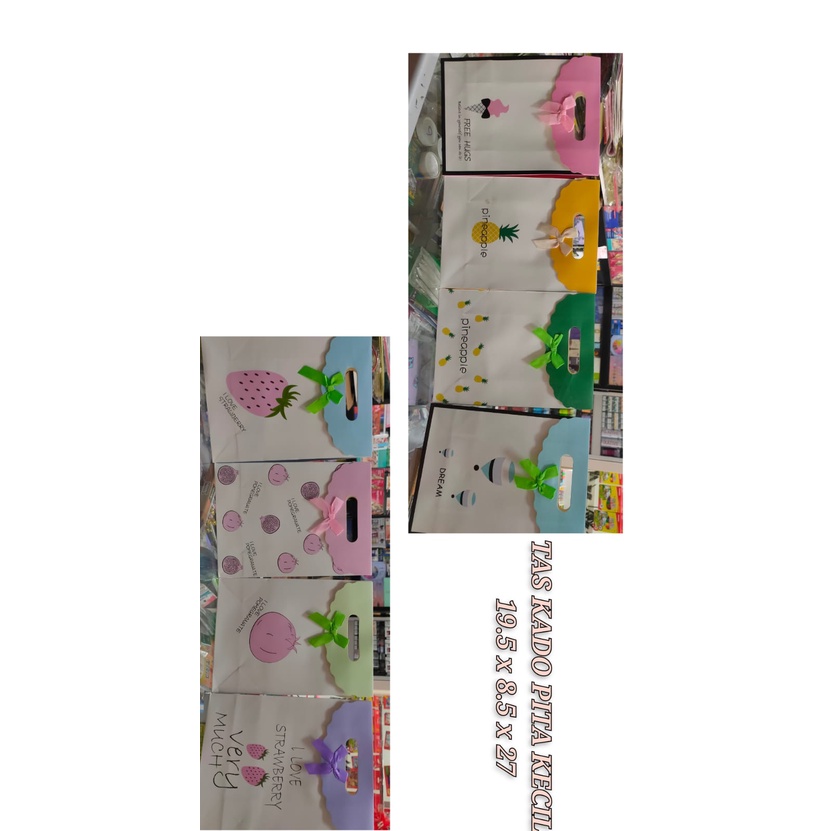 

shopping bag kertas kecil tebal tutup prepet pita 19.5x8.5x27 cm