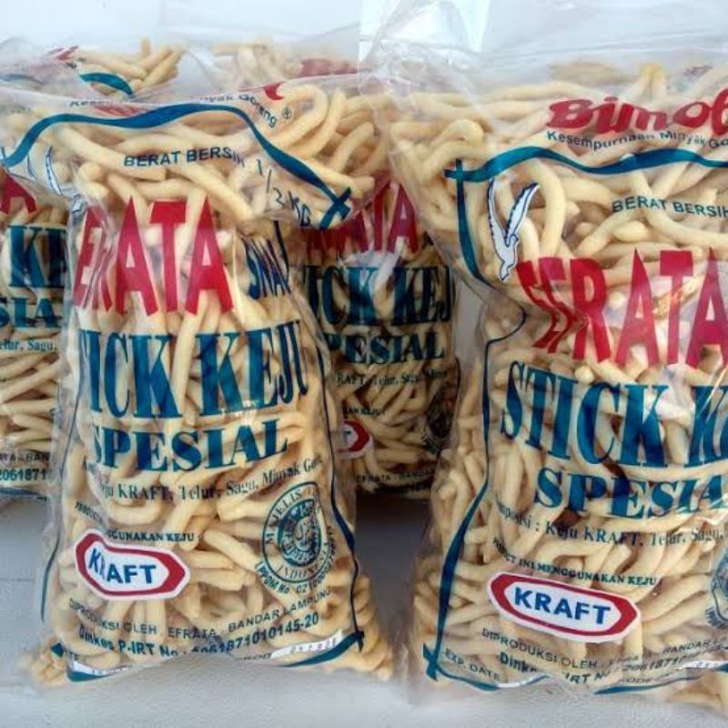 

Stick Keju Efrata 200 gr Khas Lampung Bimoli Kraft Telur Gabus