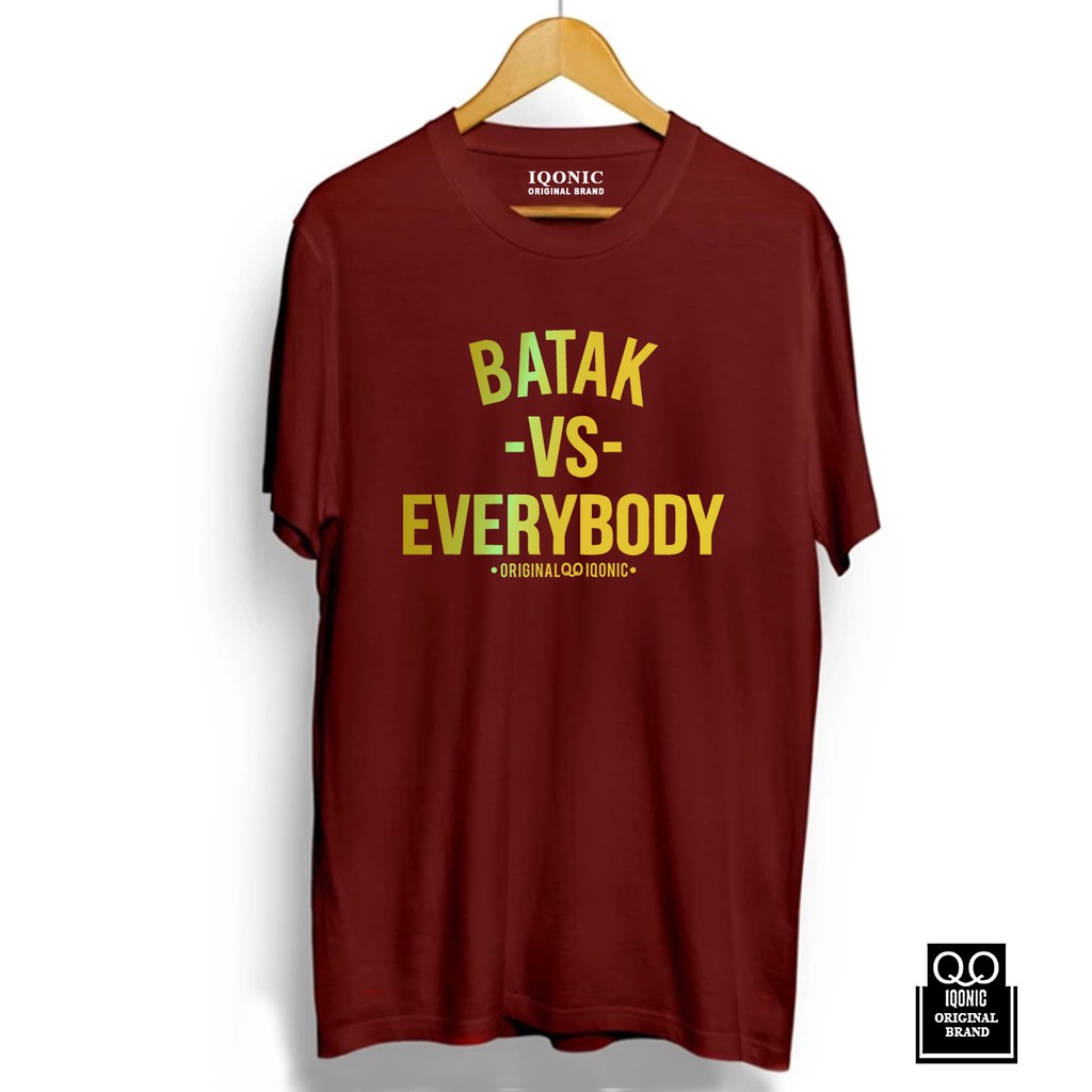 Kaos Distro Men &amp; Women BATAK VS EVERYBODY Text Gold -  Original Premium Quality 100% Catoon