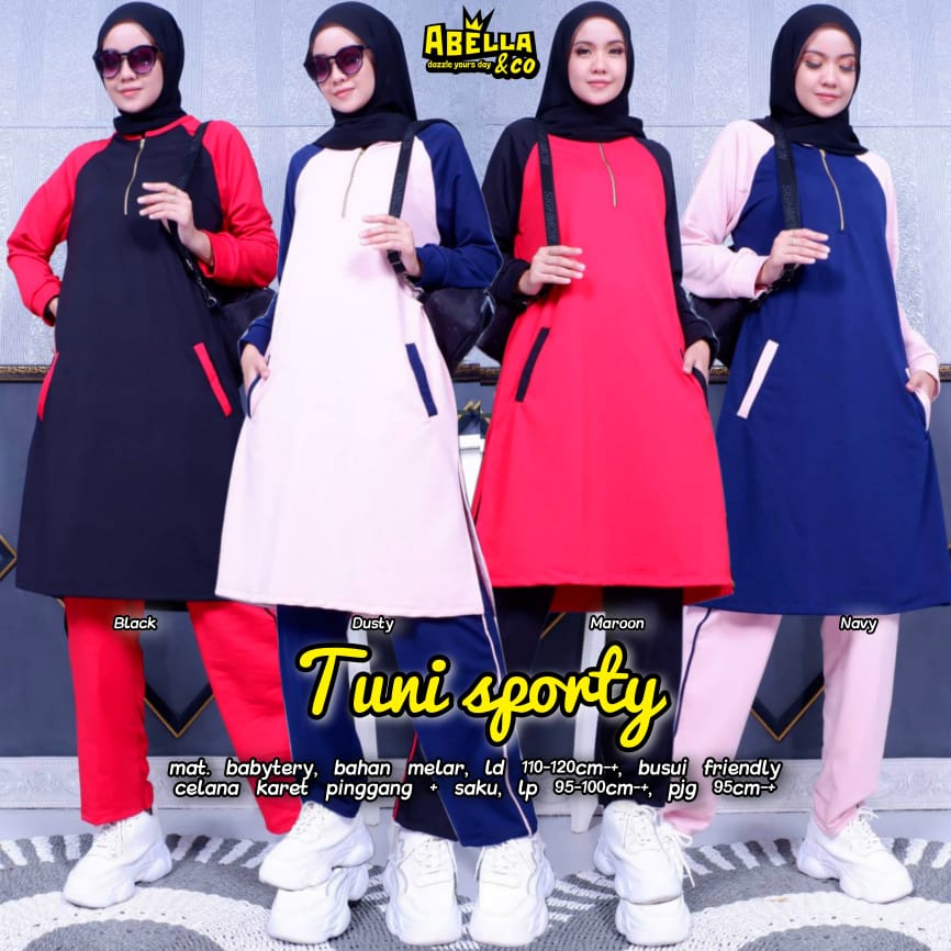 TUNI SETELAN SPORTY / 25.9 / BAHAN BABYTERRY / LD 110-120 CM / ALLSIZE FIT M-XXL / ABELLA