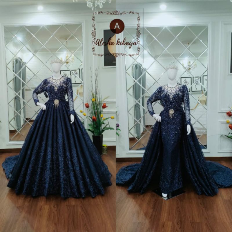 Gaun pengantin crinoline 2 in 1/Gaun pengantin mewah