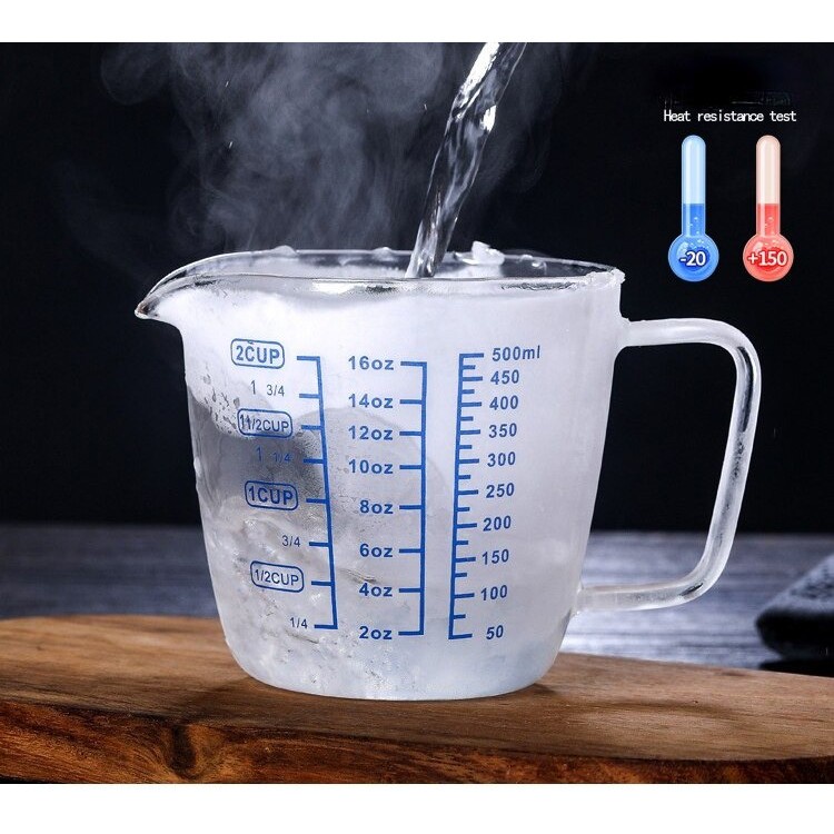 Gelas Teko Susu Jug Borosilicate Pitcher Knob Lid 500ml - ZM0081 - Transparent