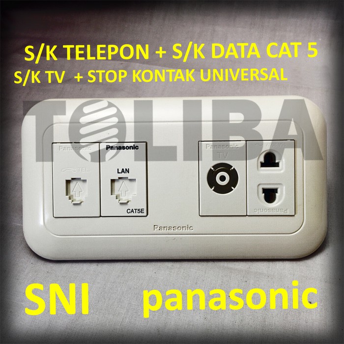 stop kontak telepon + stopkontak data + tv + s/k universal panasonic