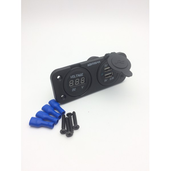 Casan Hp Di Motor USB Charger + Voltmeter Nmax Vario 125 Vixion Dll