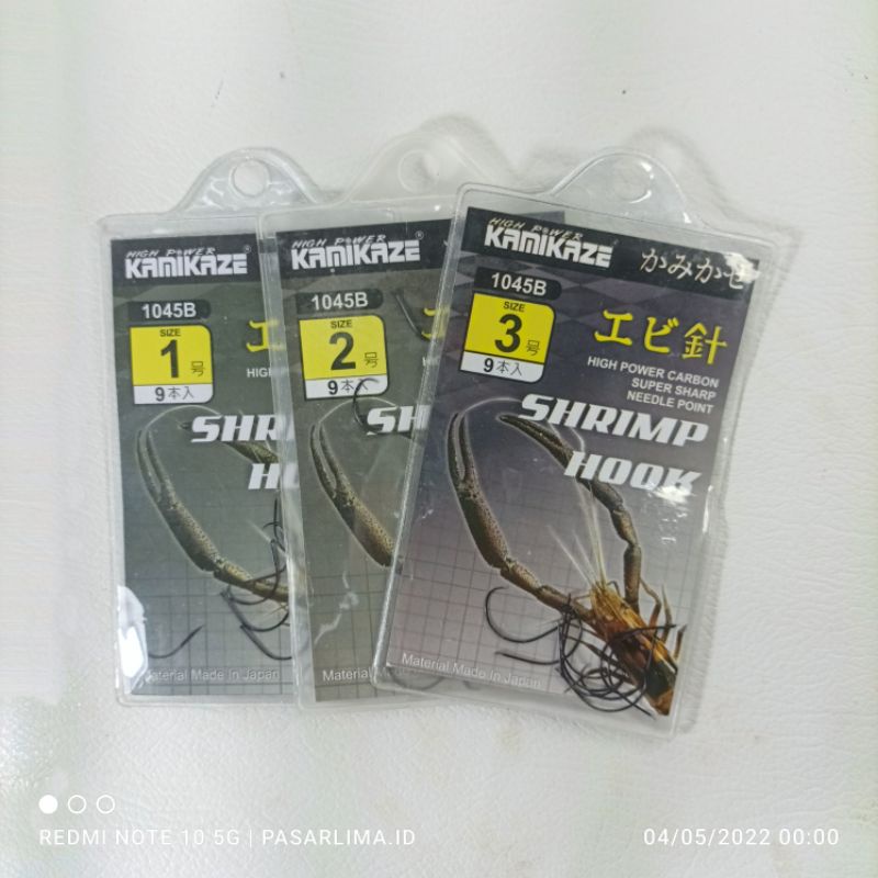 Kamikaze shrimp hook kail udang 1045B