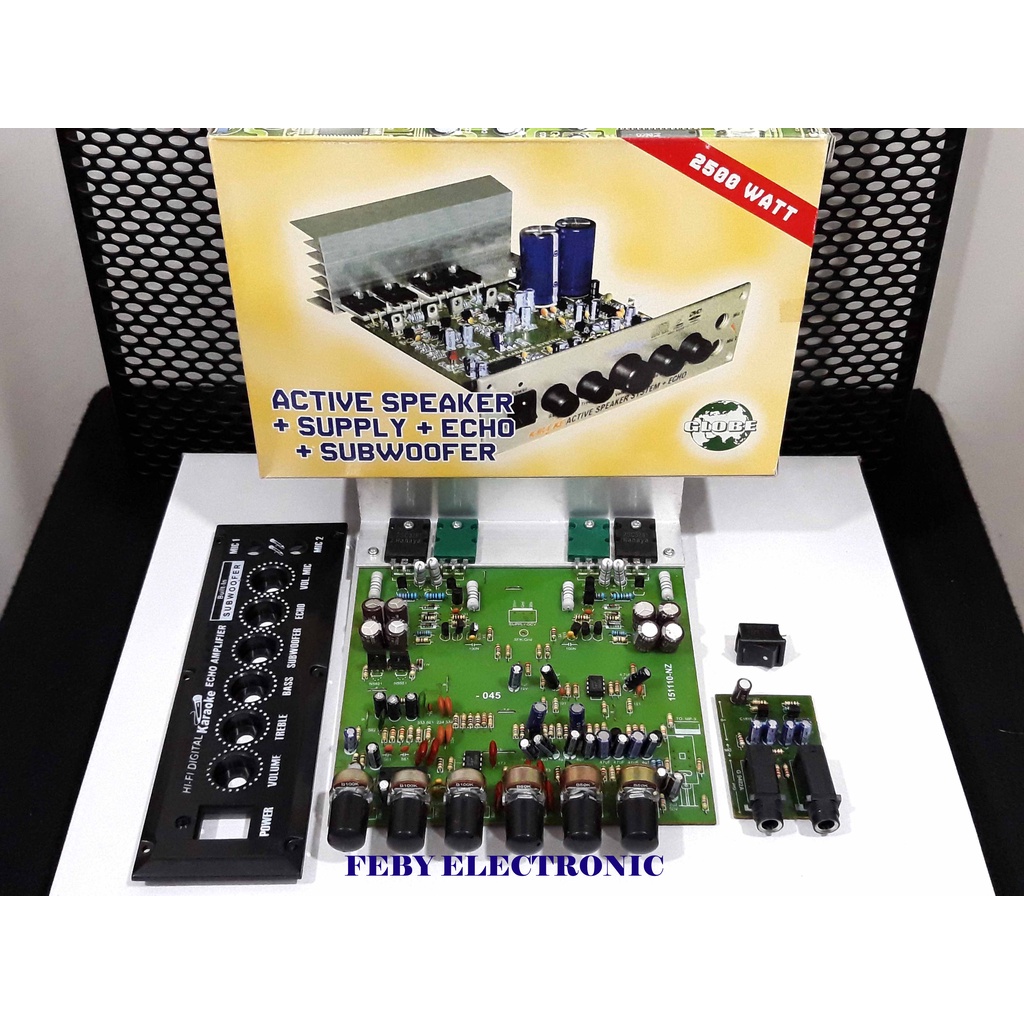 KIT GLOBE G-206 AKTIF SPEAKER + SUBWOOFER + ECHO + INPUT MIC