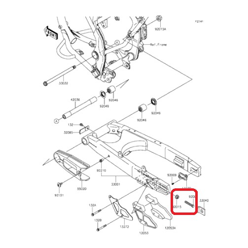 Baut + Mur Setelan Rantai Kawasaki KLX 140 Original, Ready Stock