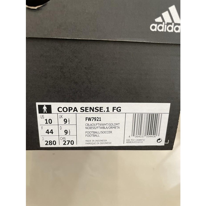 Nay / Sepatu Sepakbola Adidas Copa Sense .1 Fg Black Gold Bnib