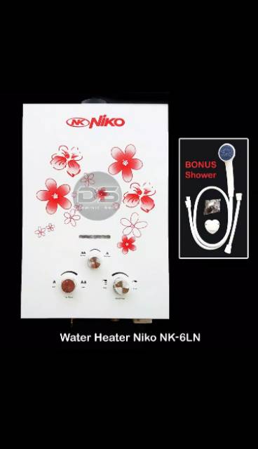 Niko , NK-6LN/6LN2  Putih . Water Heater , Water heter , Water hiter , Pemanas air , Niko Gas