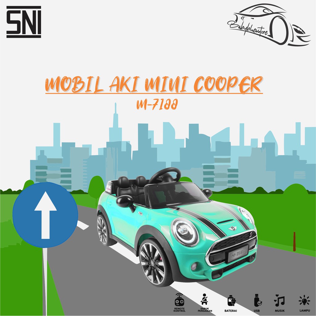 Mobil aki Anak PMB M7188 Mini Cooper with Remote control-2