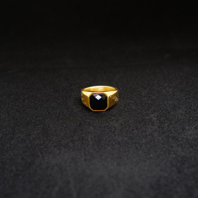 COD!! [Bayar di Tempat] Cincin Pria Super Keren Black Blue Red Green Onyx Asli