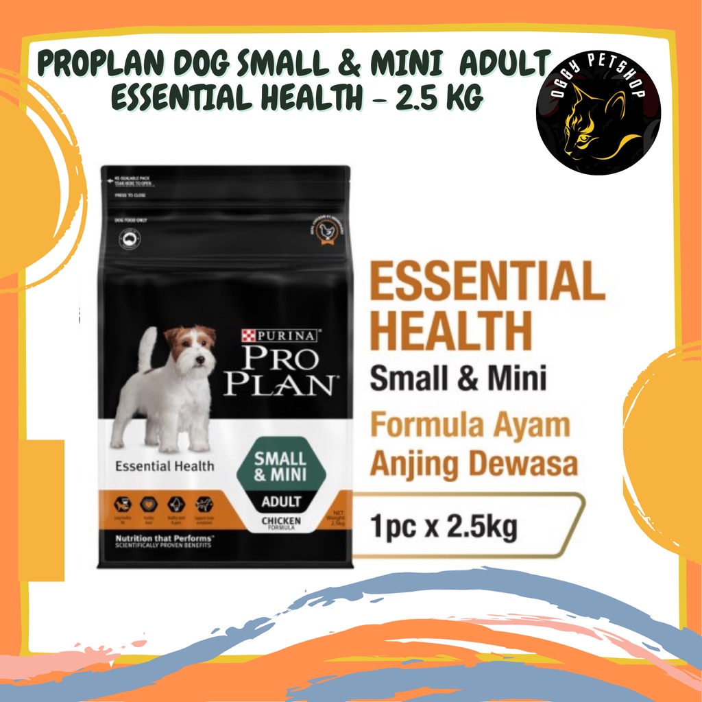 PROPLAN ADULT DOG SMALL &amp; MINI Essential Health CHICKEN FORMULA Makanan Anjing Freshpack  2.5KG