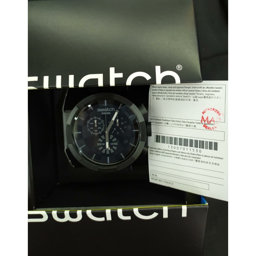 JAM TANGAN PRIA SWATCH SB02B400 BIG BOLD CHECKPOINT BLACK ORIGINAL