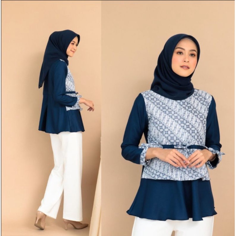 tey-17 Batik Wanita ASJ SA HRB026 Kenogo Kemeja Tosca Pendek-Model 13