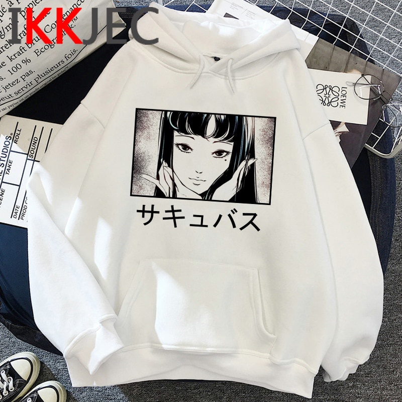 Hoodie Anime Jepang Gambar junji ito Maniac Anime Manga