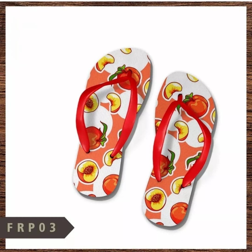 Sandal Jepit Wanita Motif Buah Apel