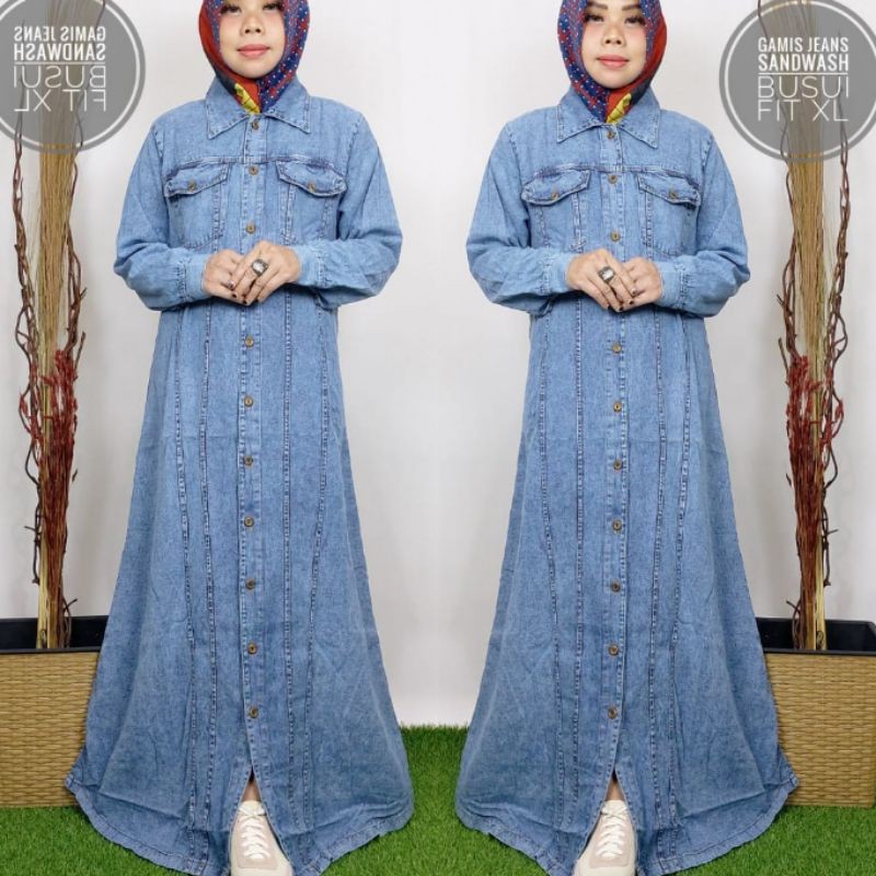 BISA COD / DELIA / GAMIS JEANS TERBARU 2020 / 1KG MUAT 2 PCS/ GAMIS JEANS WASH FULL / DRESS DENIM