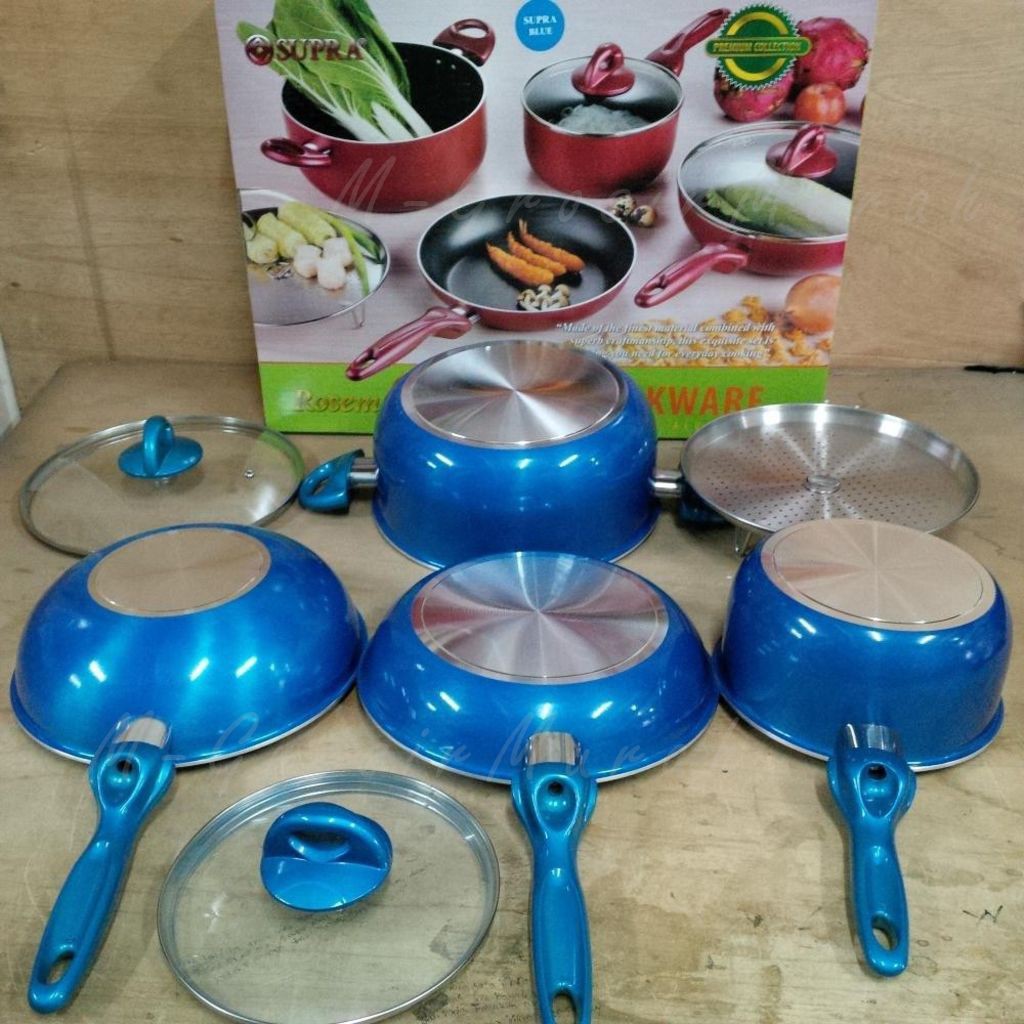 ➡ Panci Set Supra Rosemary 7pcs Warna Merah