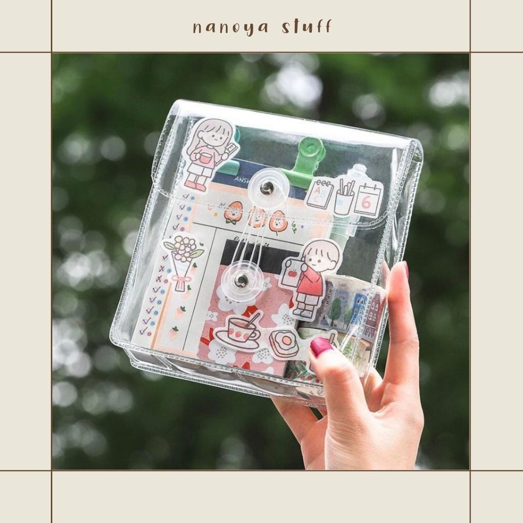 Travel Pouch Make Up Kosmetik Organizer Transparan Polos