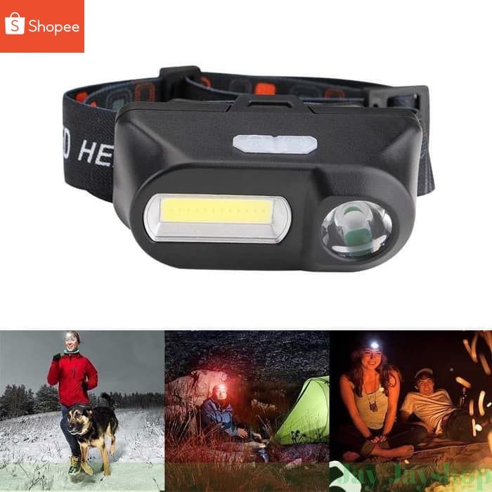 Senter Kepala LED Headlight 180 lumen 6 Modes rechargeble Headlamp