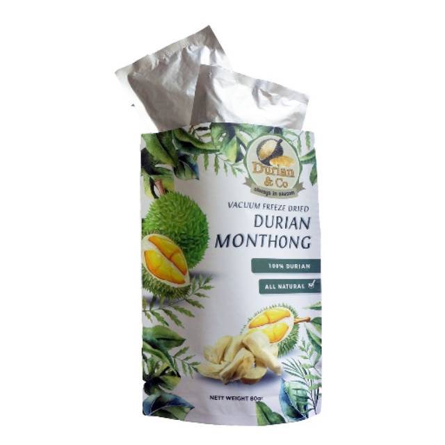 Durian chunk large / snack camilan freeze dried durian monthong kering Durian&Co