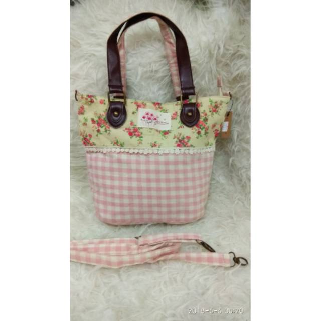 OBRAL TUTUP TOKO - TAS JINJING/SLEMPANG PINK FLOWER IMPORT