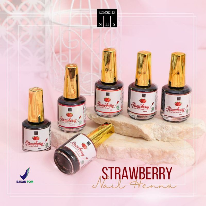 strawberri nail henna .henna halal . henna murah henna viral cat kuku halal, cat kuku bugus