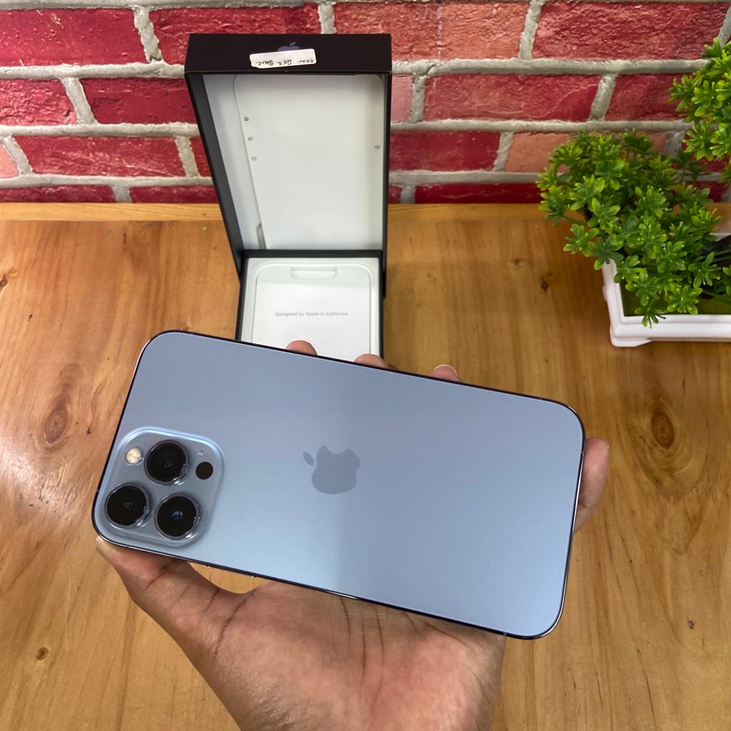 iPhone 13 Pro max 256GB Sierra Blue Dual nano Super Mulus terdaftar Full Original