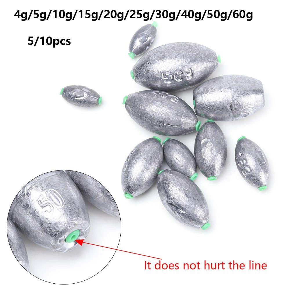 TOP 5/10pcs Memancing Memimpin Jatuh Dengan Plug Plastik Pemberat Tembakan Bulat Berat Tambahan Sinker