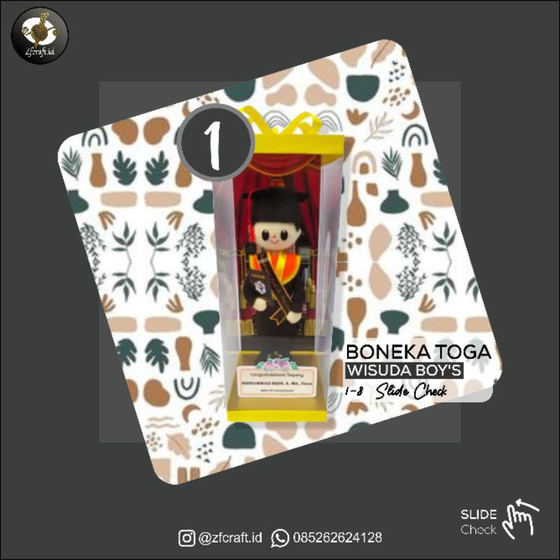 Boneka Wisuda Laki laki Box Mika