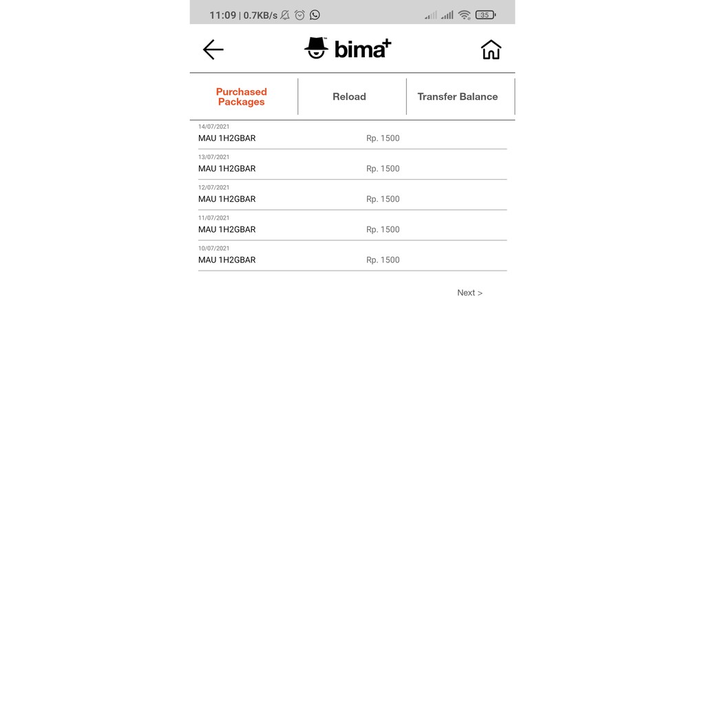 Tri Paket 2GB 1500/hari