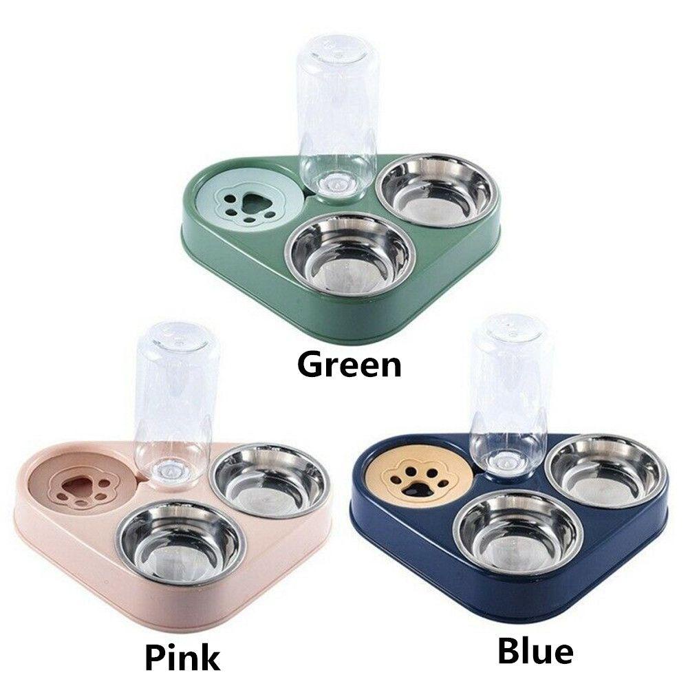 Solighter Dog Bowl Fashion Mangkuk Ganda Mangkok Kucing Otomatis