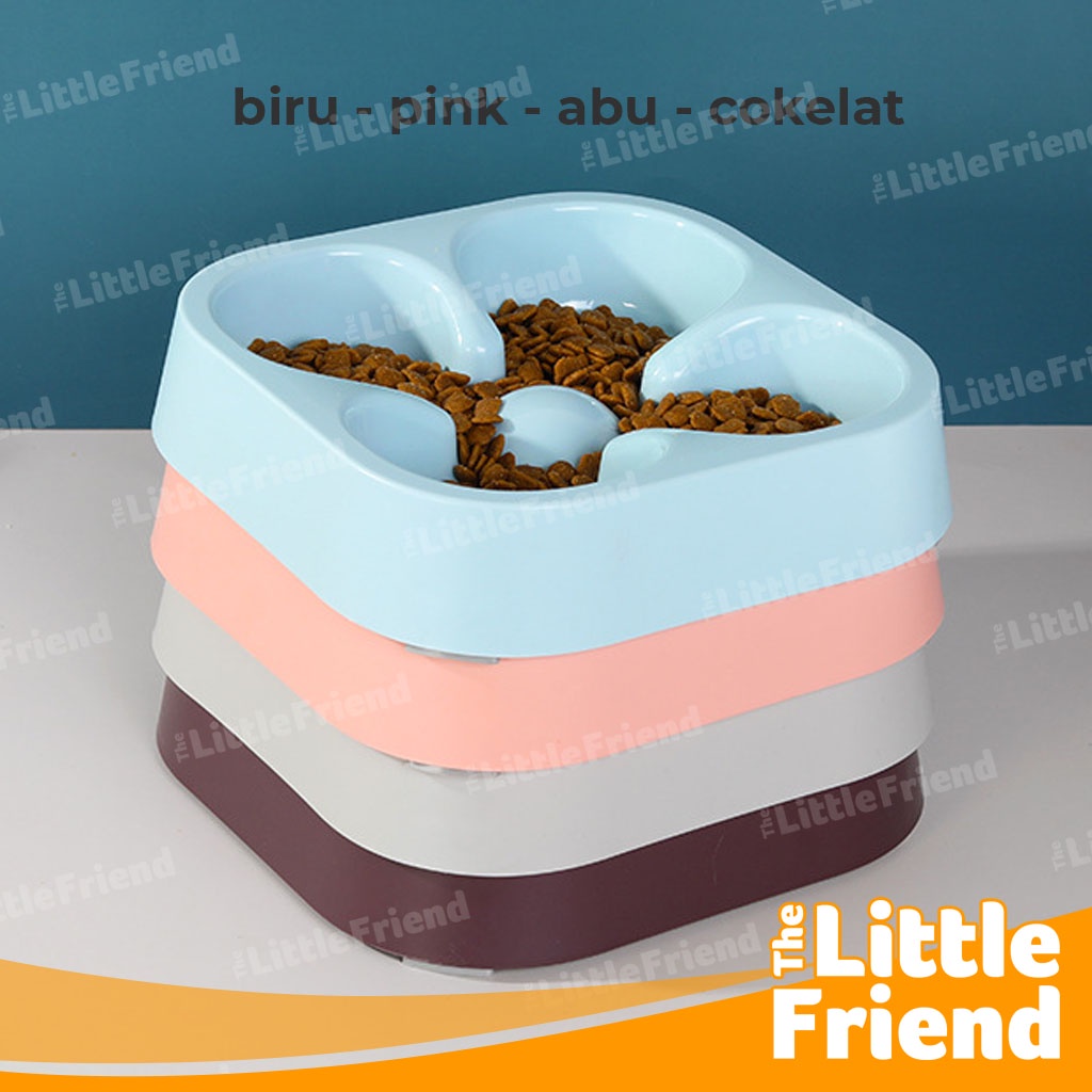 Slow Feeder Pet Bowl Anjing Kucing Anti Tersedak Non Slip Clover Stripes Baris