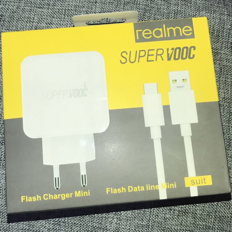 Realme Supervooc Charger 4A 5V Type C/Micro USB Fast Charging