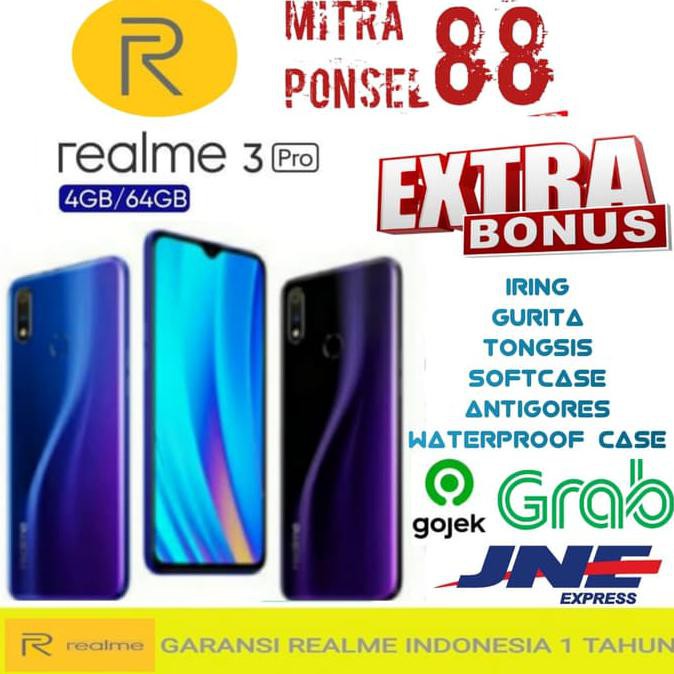 TERMURAH Real Me 3 Pro Ram 4/64Gb Garansi Resmi REALME - Biru READY STOCK