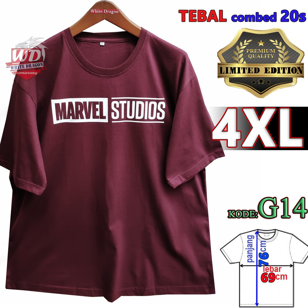  KAOS  4XL MARVEL STUDIOS BIG  SIZE  JUMBO LEBAR 69CM PANJANG 