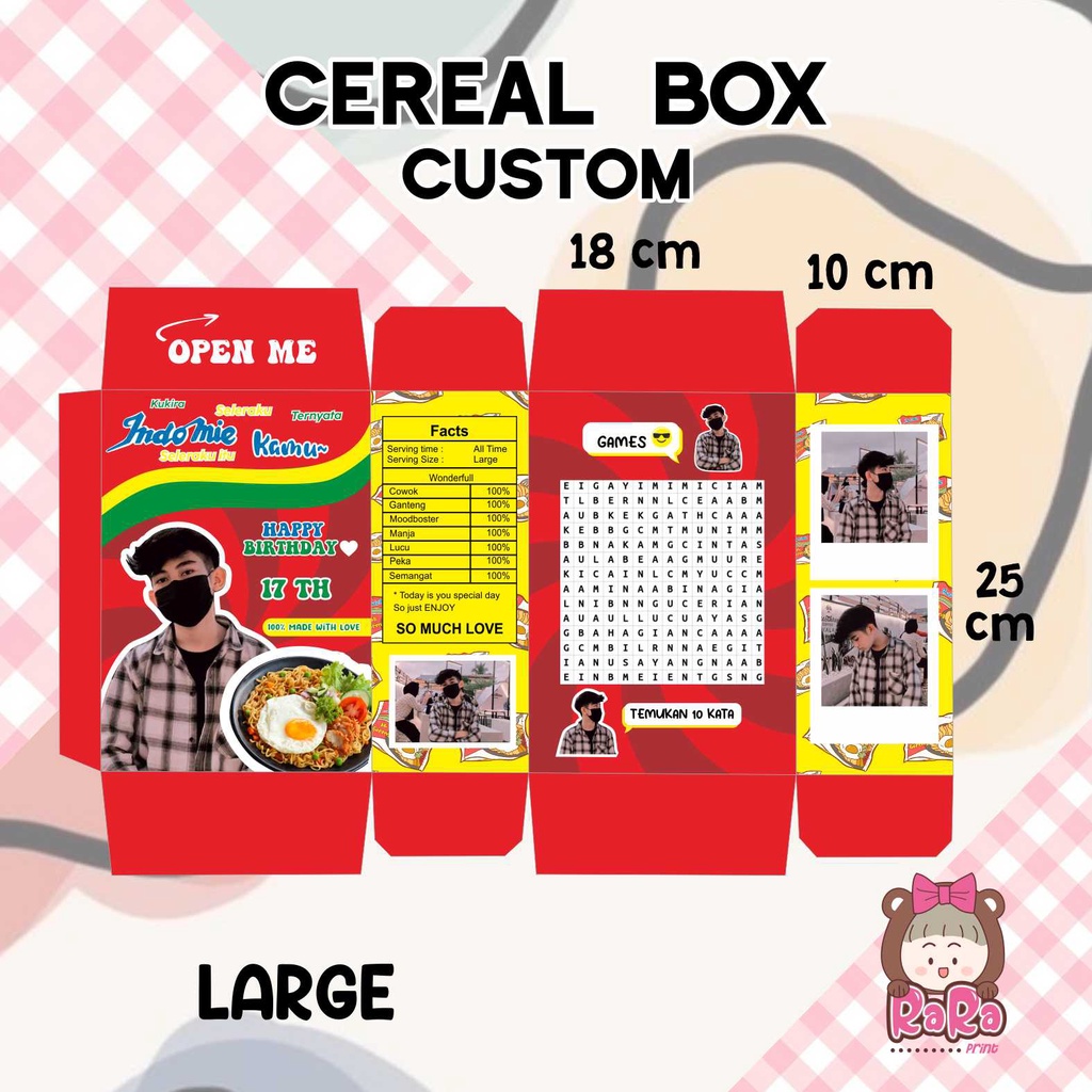 GRATIS DESIGN CUSTOM SEREAL BOX MURAH MERIAH